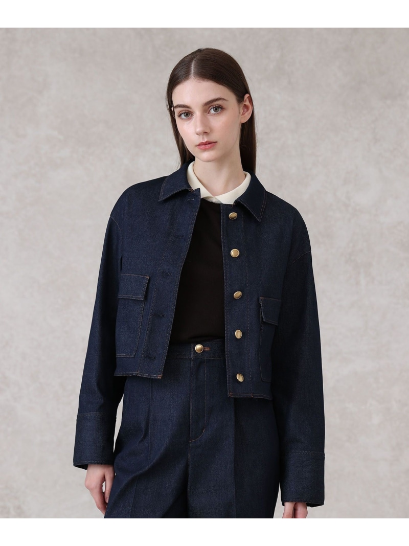 【SALE／40%OFF】【セットアップ対応商品】デニムライクステンカラー ジャケット ANAYI アナイ ジャケット・アウター その他のジャケット・アウター ネイビー【RBA_E】【送料無料】[ Fashion]