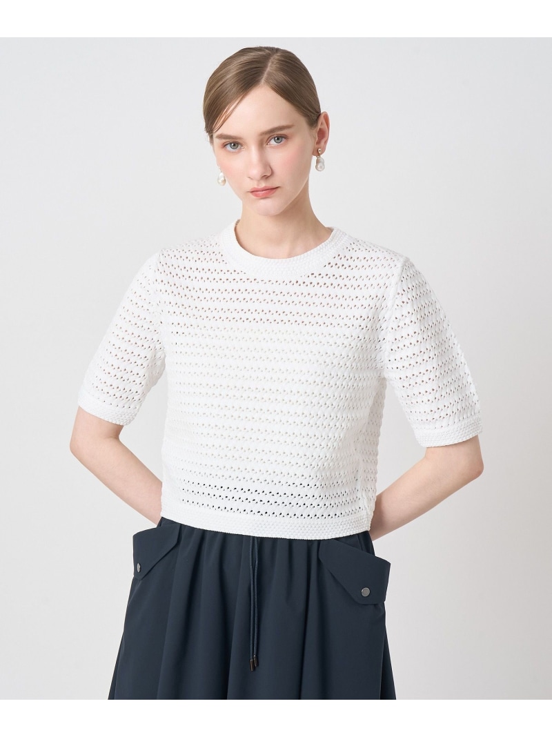 アイレットボーダー プルオーバー ANAYI アナイ トップス ニット レッド ホワイト ブラック【送料無料】[ Fashion]