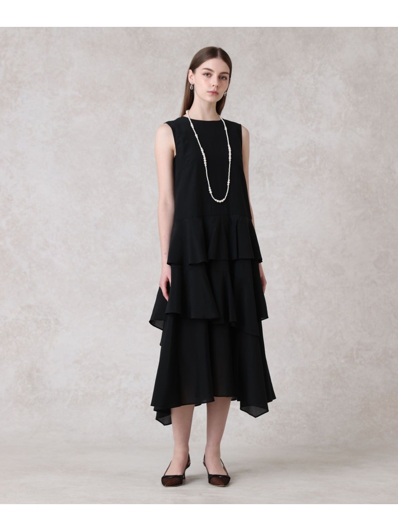 【SALE／40%OFF】トリアセエアリーローンティアード ワンピース ANAYI アナイ ワンピース・ドレス その他のワンピース・ドレス ブラック ピンク【RBA_E】【送料無料】[ Fashion] 27,027円