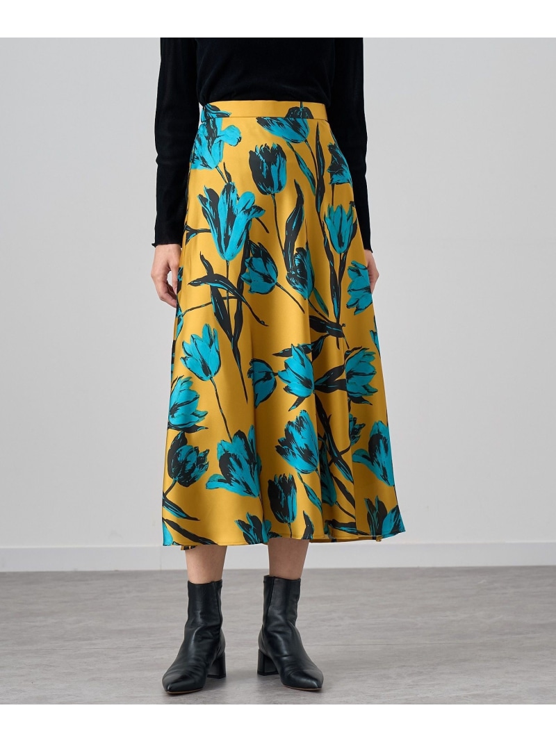 23SS♡ANAYI アナイ ボタニカルプリントタックスカート 36 フラワー 23SS♡ANAYI アナイ ボタニカルプリントタックスカート 36 フラワー