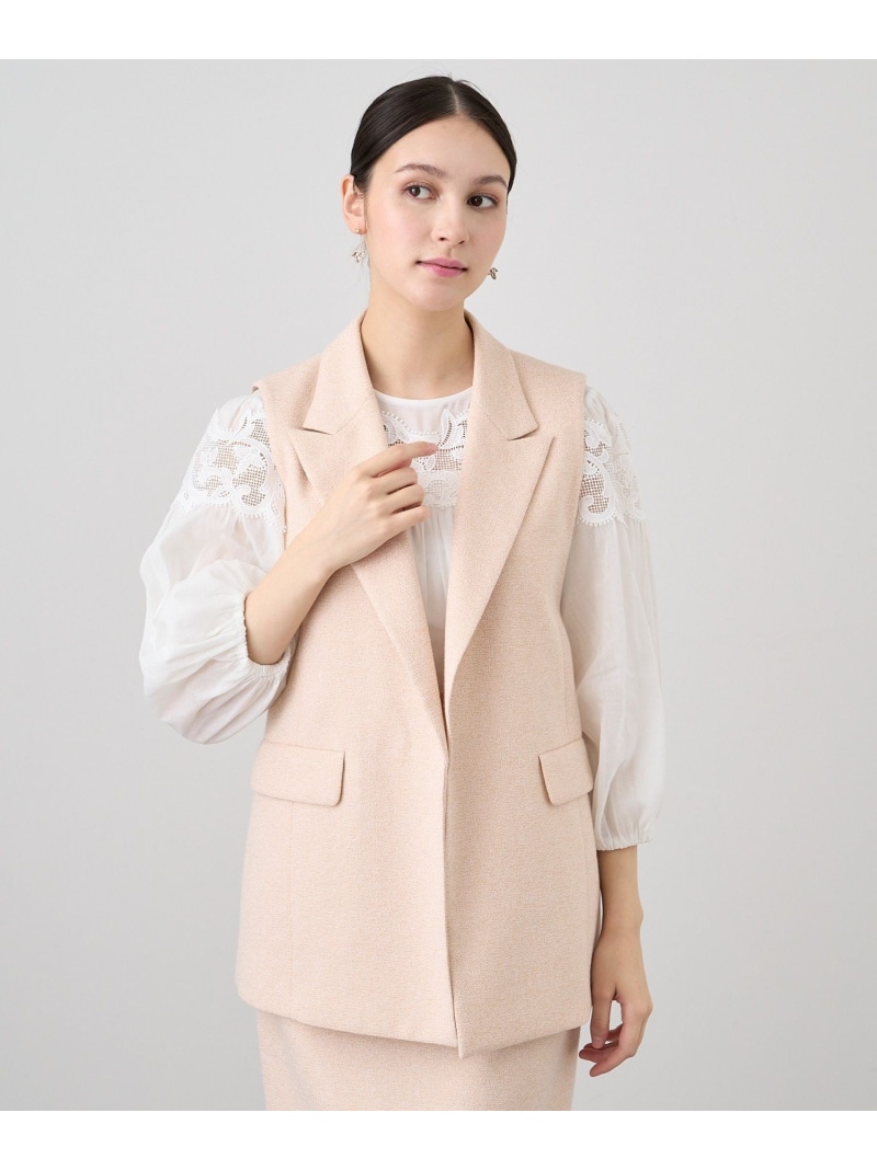 【SALE／50%OFF】【セットアップ対応商品】バスケットツイードペプラムジレ ANAYI アナイ ジャケット・アウター その他のジャケット・アウター ピンク ネイビー ホワイト【RBA_E】【送料無料】[ Fashion] 17,325円