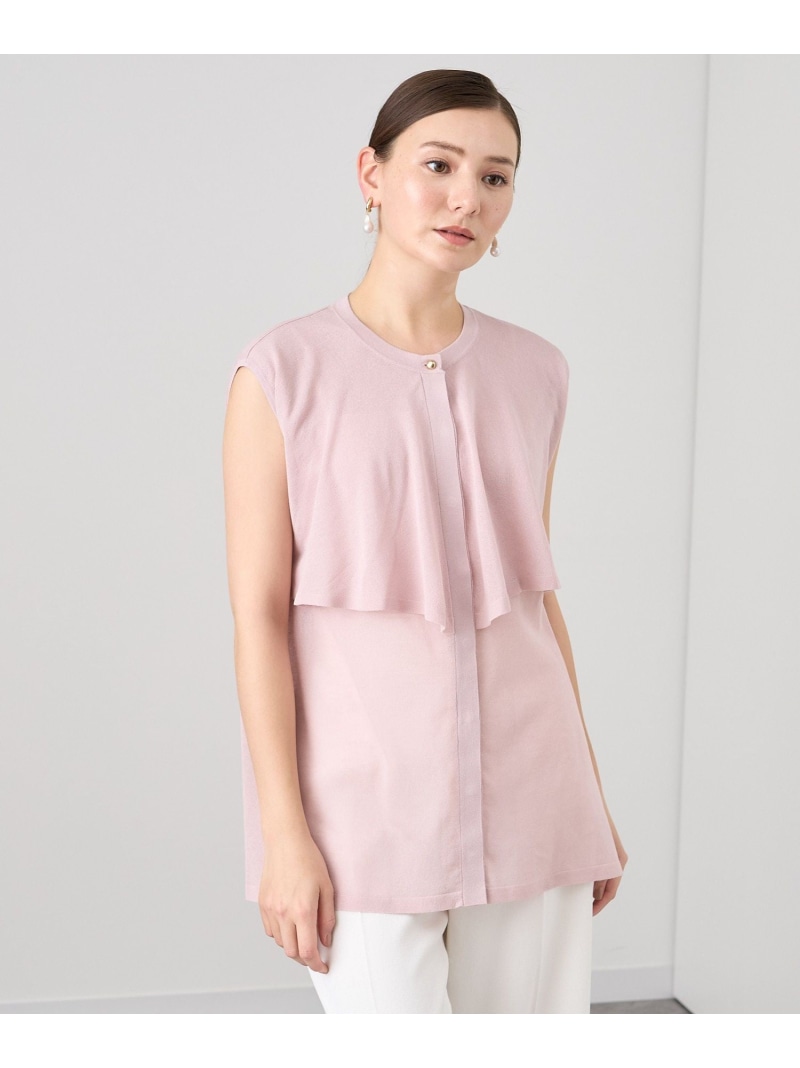 【SALE／50%OFF】フラップニット ブラウス ANAYI アナイ トップス ニット ホワイト ネイビー ピンク【RBA_E】【送料無料】[ Fashion]｜ANAYI