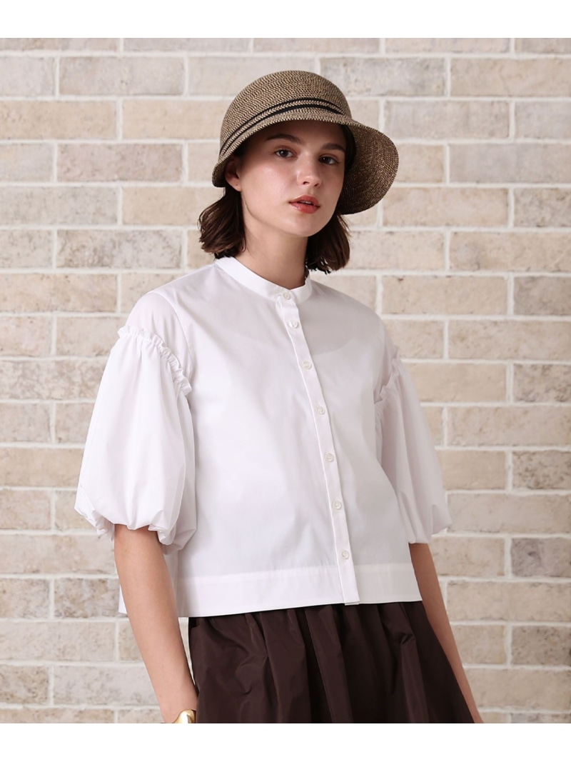 【SALE／40%OFF】タフタバルーンスリーブ ブラウス ANAYI アナイ トップス シャツ・ブラウス ホワイト ブラック【RBA_E】【送料無料】[ Fashion]