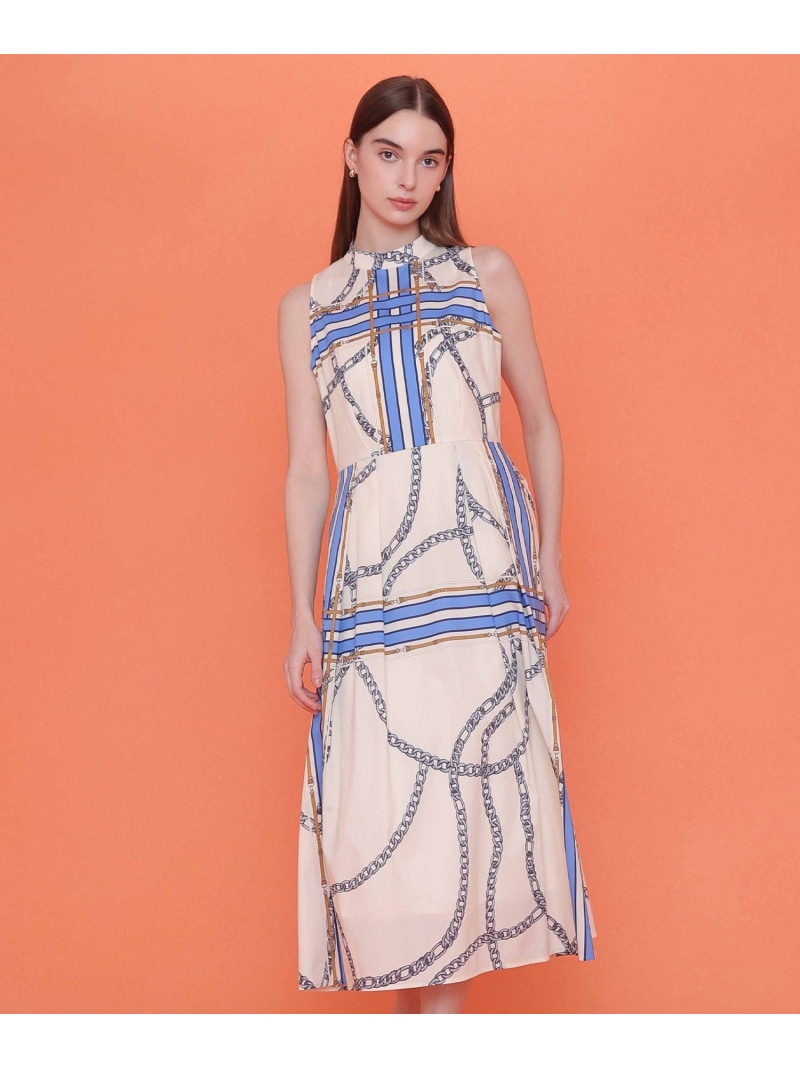 パネルチェーンプリントロング ワンピース ANAYI アナイ ワンピース・ドレス ワンピース ホワイト【送料無料】[ Fashion]｜ANAYI
