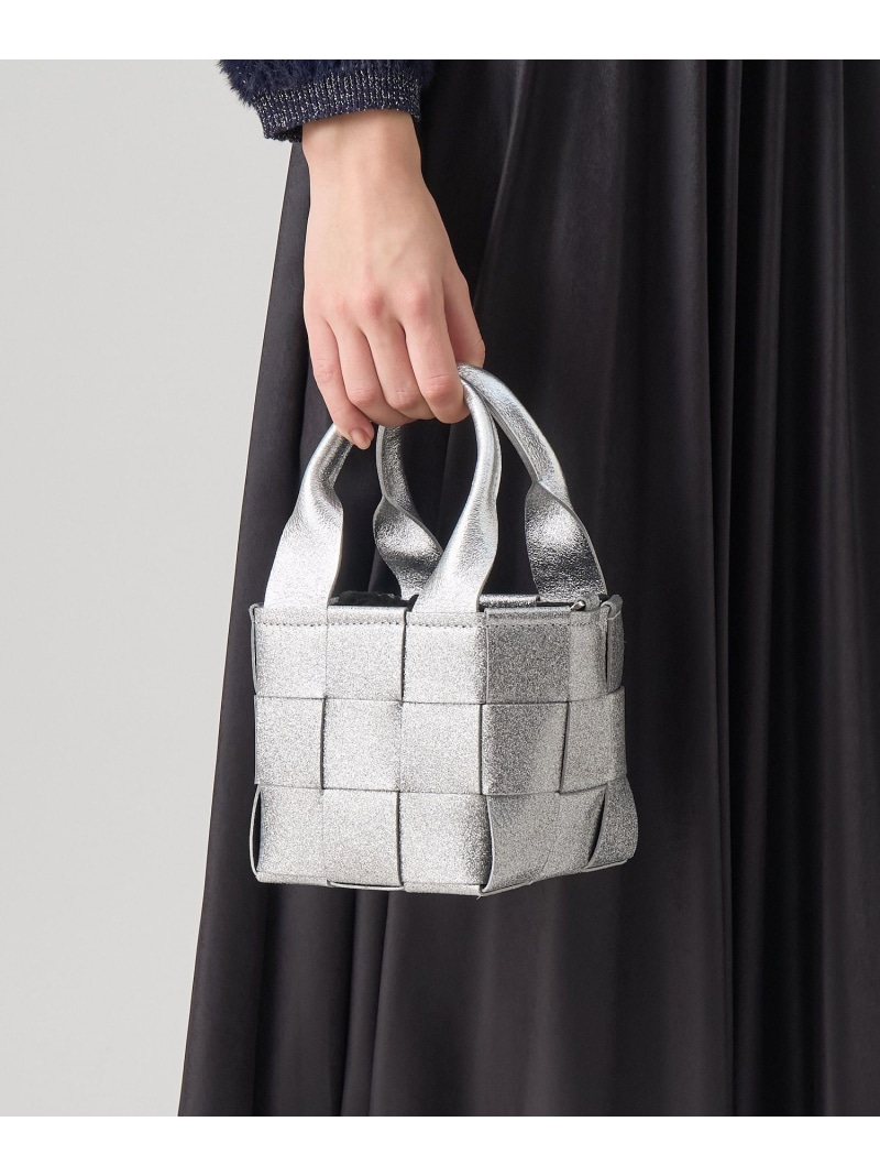 【SALE／40%OFF】◇イントレチャートメタリックミニハンドバッグ ANAYI アナイ バッグ ハンドバッグ シルバー【RBA_E】【送料無料】[ Fashion]