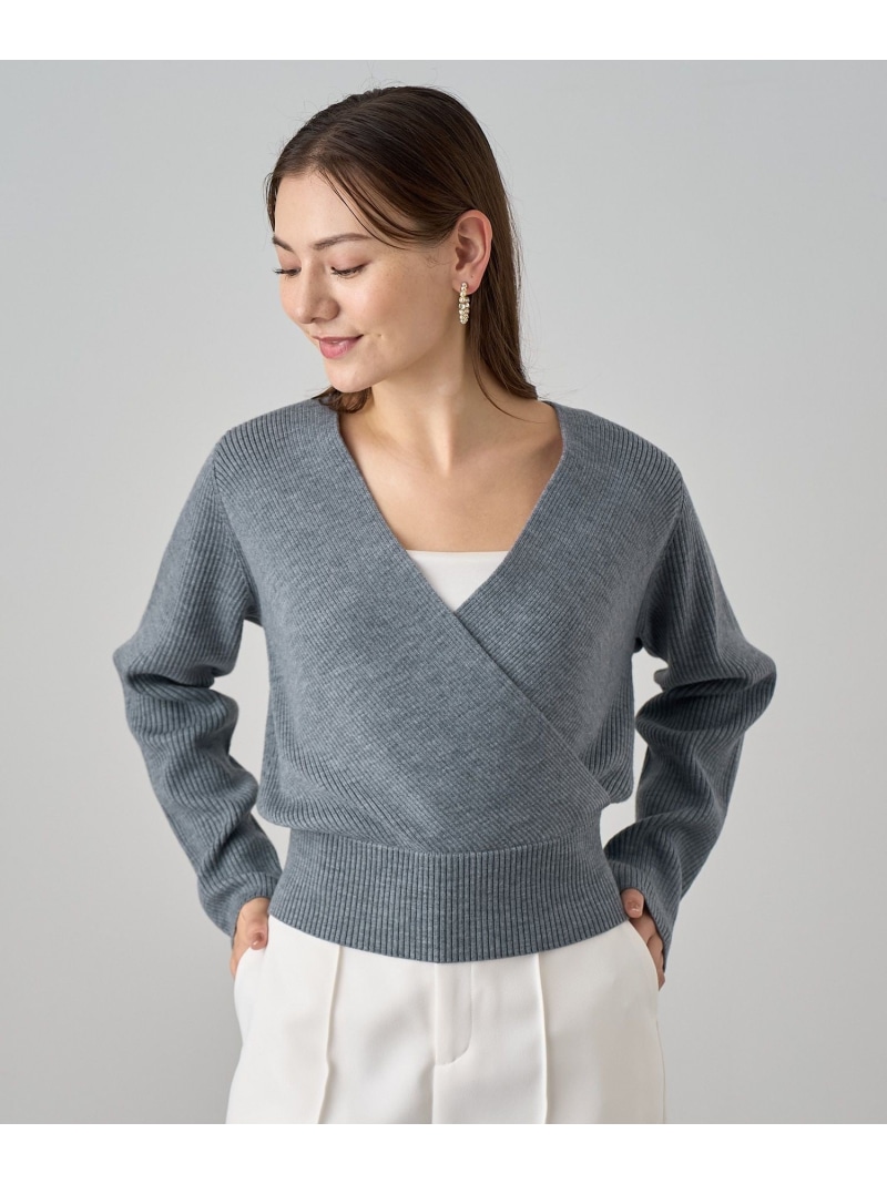 【SALE／40%OFF】メリノウールカシュクール プルオーバー ANAYI アナイ トップス ニット グレー ベージュ ネイビー【RBA_E】【送料無料】[ Fashion]