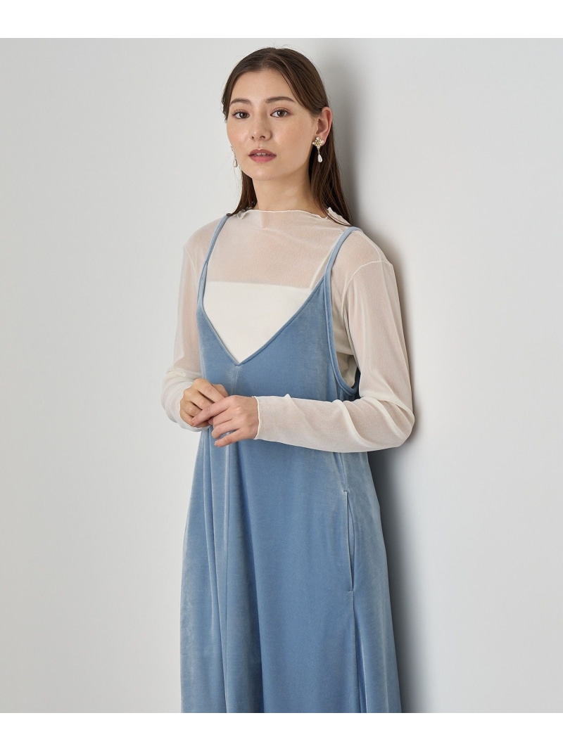 【SALE／50%OFF】トリアセベロアキャミソール ワンピース ANAYI アナイ ワンピース・ドレス ワンピース ピンク ブルー ブラック【RBA_E】【送料無料】[ Fashion] 17,325円
