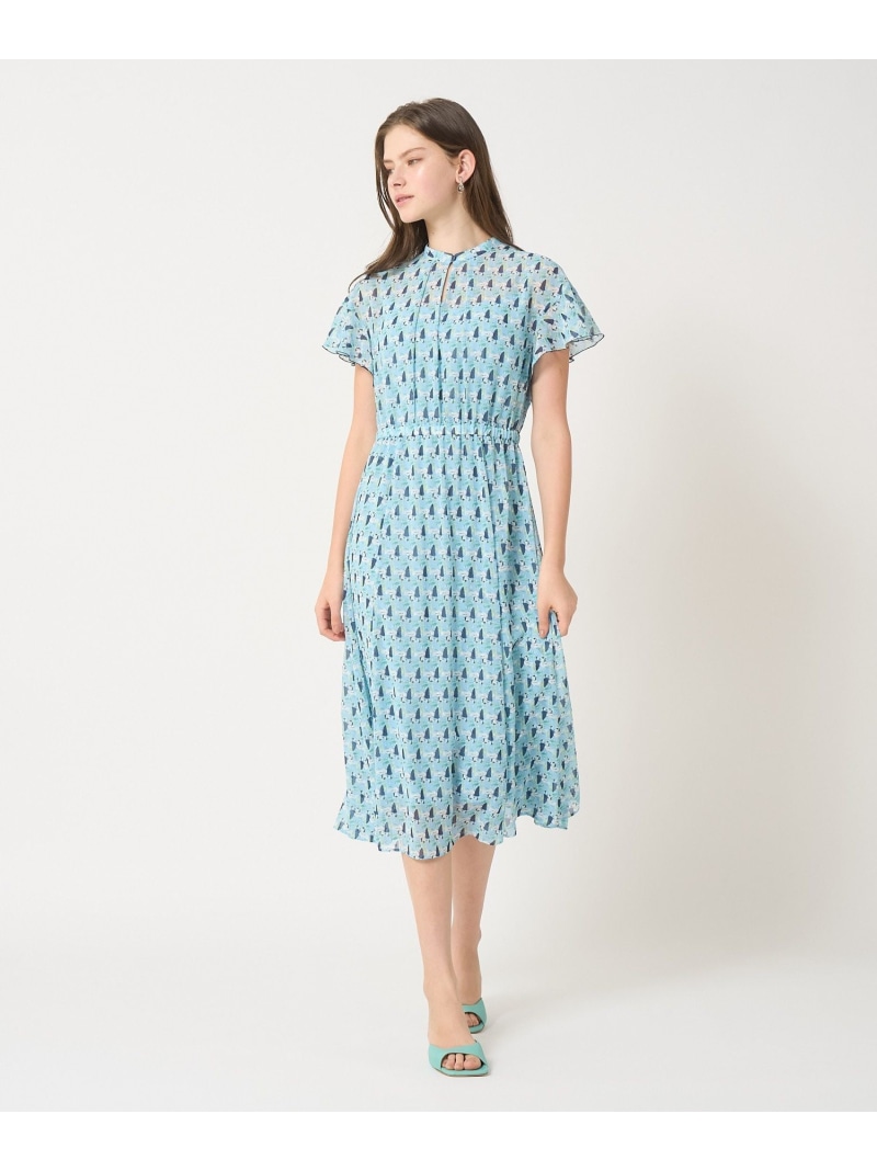 【SALE／40%OFF】reminiscence プリント ワンピース ANAYI アナイ ワンピース・ドレス ワンピース ブルー ネイビー【RBA_E】【送料無料】[ Fashion]