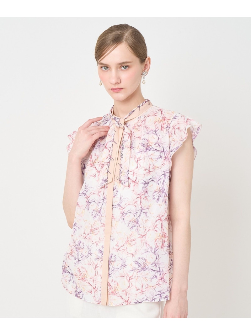 Coral プリントローンスカーフタイ ブラウス＜セットアップ対応商品＞ ANAYI アナイ トップス シャツ・ブラウス ブルー ピンク グリーン【送料無料】[ Fashion]｜ANAYI
