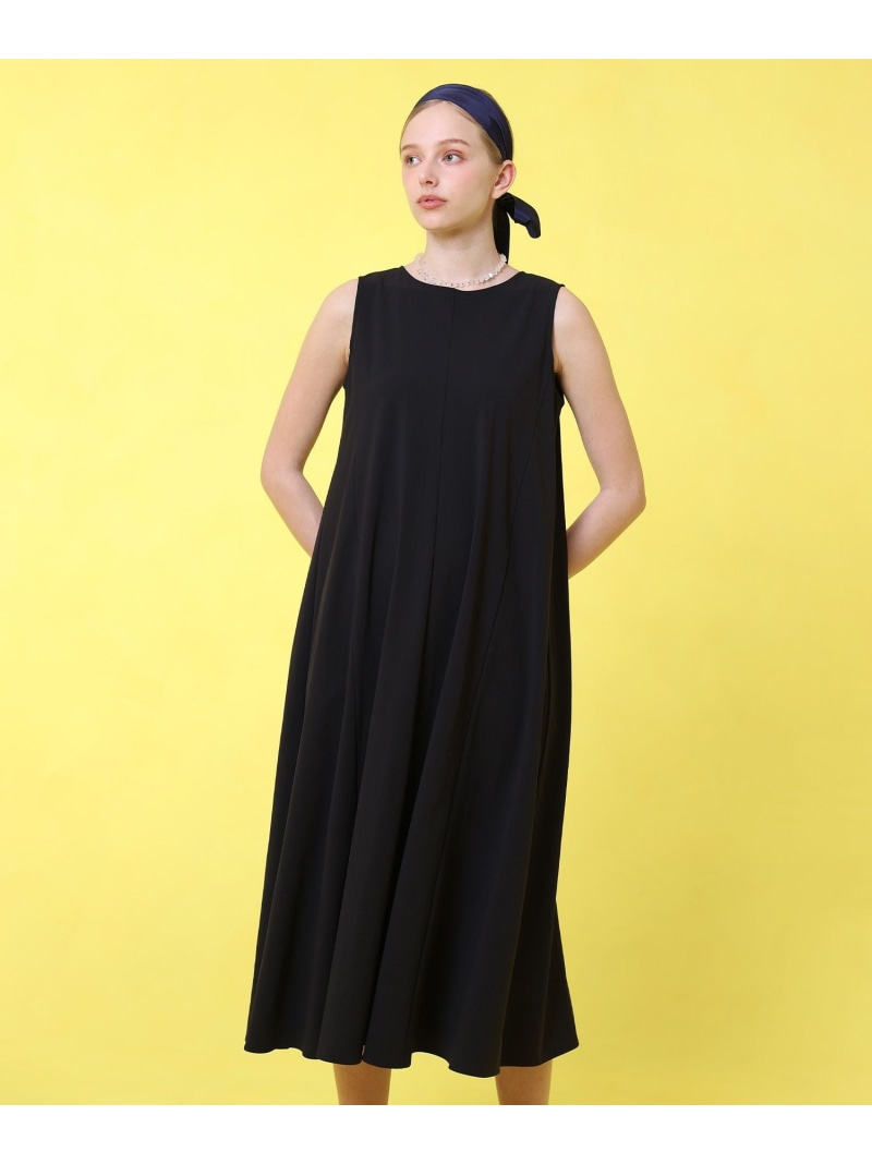 【SALE／40%OFF】ナイロンジャージーフレア ワンピース ANAYI アナイ ワンピース・ドレス ワンピース ブラック ブルー【RBA_E】【送料無料】[ Fashion]