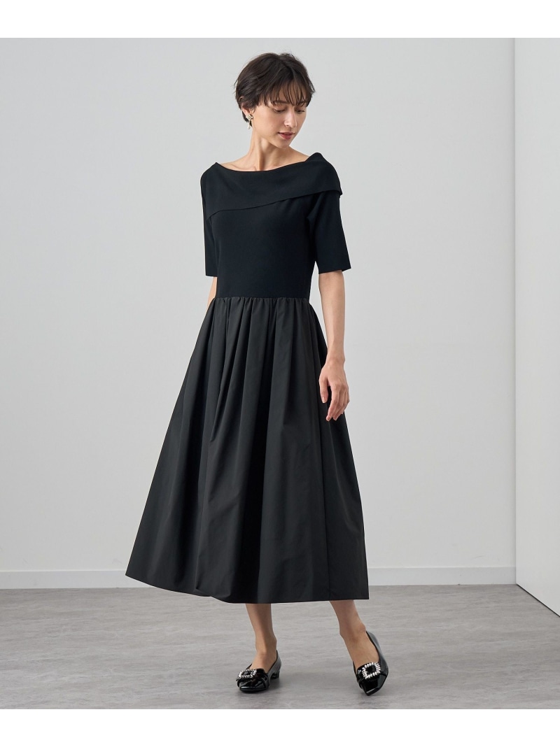 【SALE／50%OFF】タフタドッキング ワンピース ANAYI アナイ ワンピース・ドレス ワンピース ブラック ブルー【RBA_E】【送料無料】[ Fashion]｜ANAYI