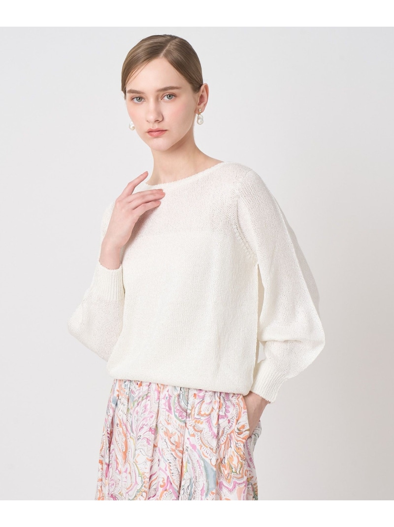 レーヨン和紙ミックスプルオーバー ANAYI アナイ トップス ニット ピンク ホワイト ネイビー【送料無料】[ Fashion]