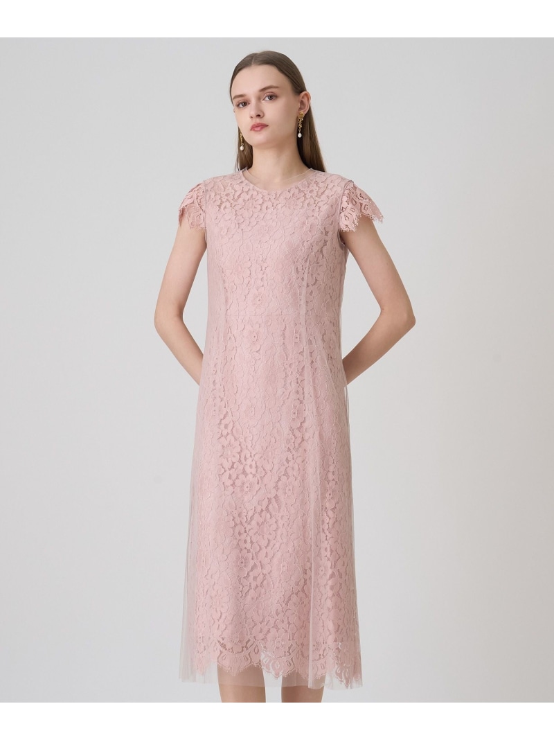 【SALE／40%OFF】リバーレースチュールAラインワンピース ANAYI アナイ ワンピース・ドレス ドレス ピンク ネイビー【RBA_E】【送料無料】[ Fashion]｜ANAYI