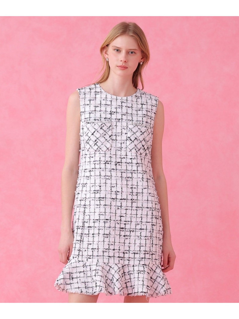【SALE／40%OFF】【セットアップ対応商品】モノトーンツイードミニフレア ワンピース ANAYI アナイ ワンピース・ドレス ワンピース ホワイト【RBA_E】【送料無料】[ Fashion]｜ANAYI 65,340円