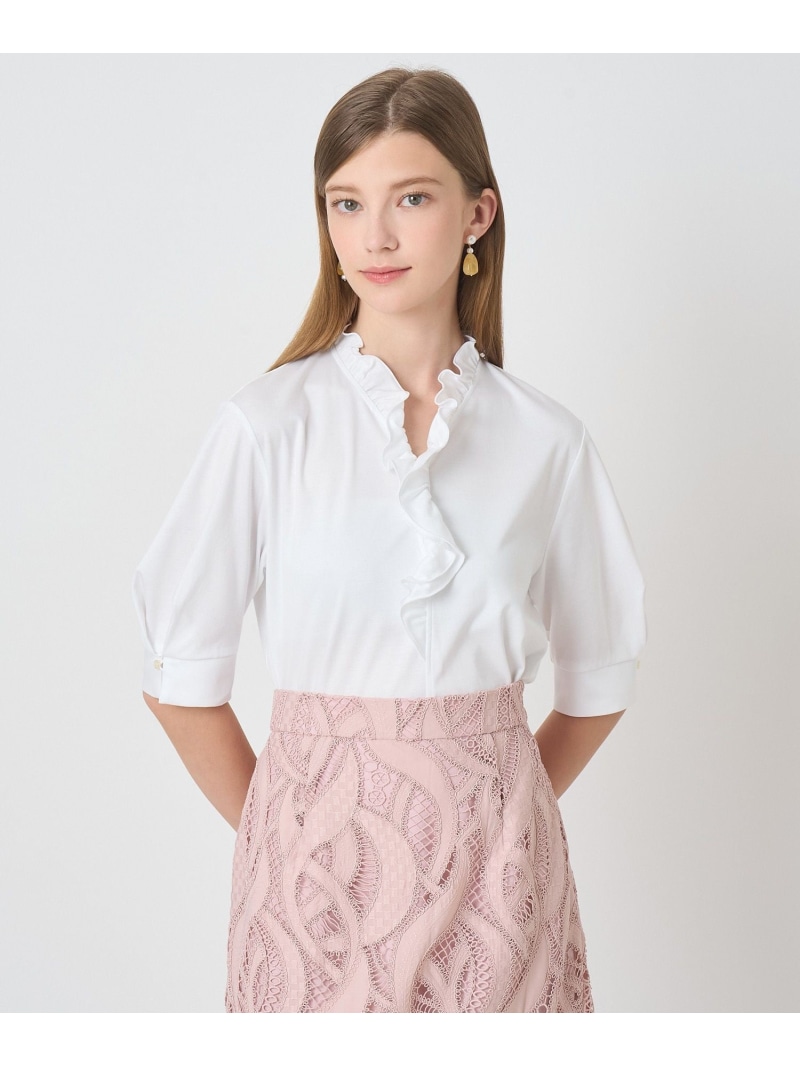 【SALE／30%OFF】スムースフリルプルオーバー ANAYI アナイ トップス カットソー・Tシャツ ブラック ホワイト【RBA_E】【送料無料】[ Fashion]｜ANAYI