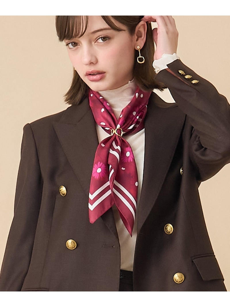 フラワーグラデーションプリントスカーフ ANAYI アナイ ファッション雑貨 スカーフ・バンダナ レッド【先行予約】*【送料無料】[ Fashion]｜ANAYI 14,399円