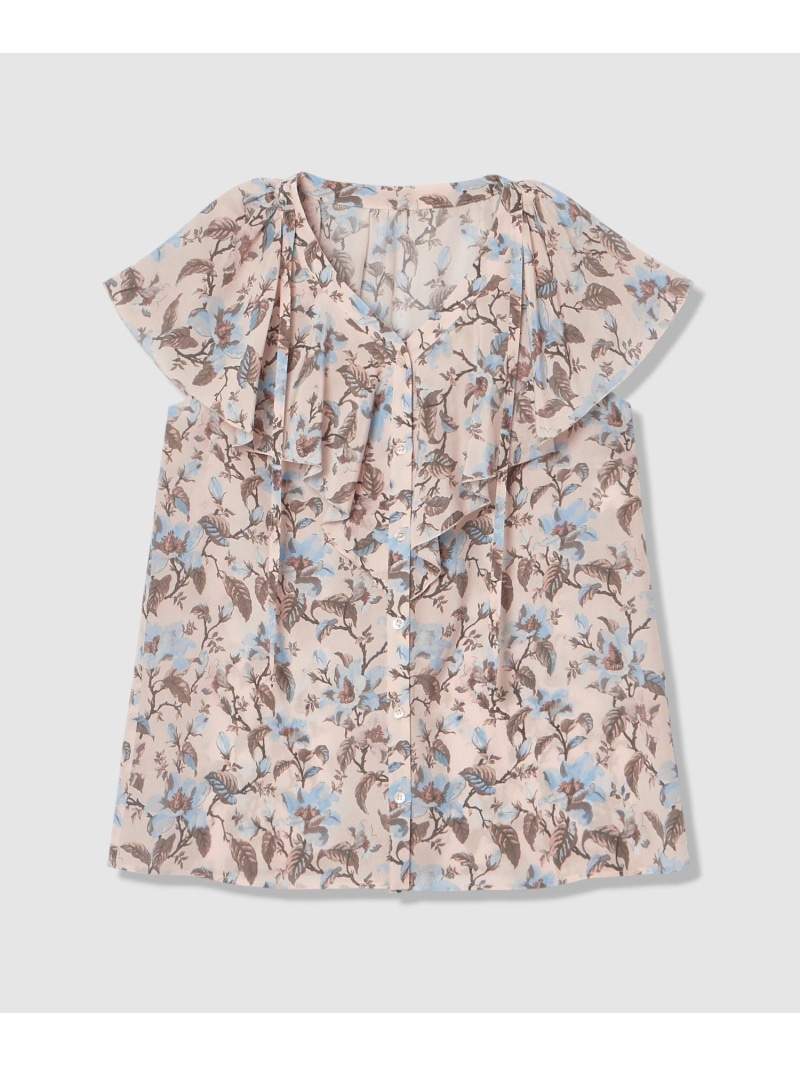 【SALE／30%OFF】ペールフラワープリントラッフルブラウス ANAYI アナイ トップス シャツ・ブラウス ピンク【RBA_E】【送料無料】[ Fashion]｜ANAYI