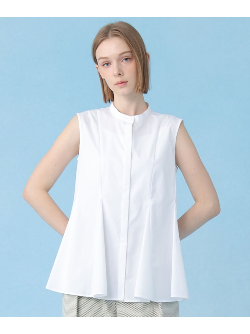 コットンポリブロードマチフレアブラウス ANAYI アナイ トップス シャツ・ブラウス ホワイト ブラック【送料無料】[ Fashion]