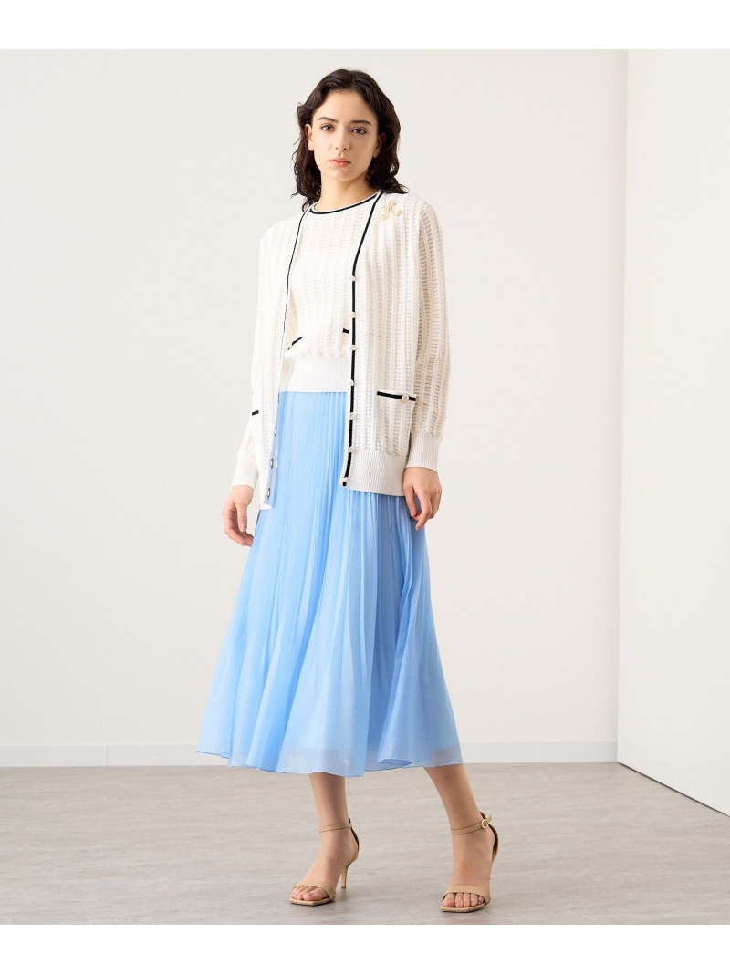ANAYI ライトブルー ロングカーディガン ウエストリボン付き 【公式通販】