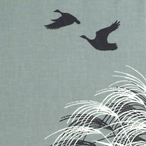 楽天市場 手ぬぐい 薄のある風景 青 すすき ススキ 秋の景色 渡り鳥 雁 手拭 手拭い てぬぐい 手ぬぐい 染の安坊