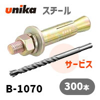送料無料　アンカーボルト ユニカ(株) スチール ルーティセットB-1070 300本セット+ドリルサービス｜アンカーボルトのアンカーボイス