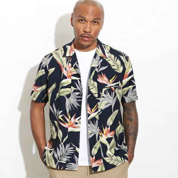 (ローター) ROTAR Leaf Rayon Aloha Shirt rt2534007|ANCHOR SELECT