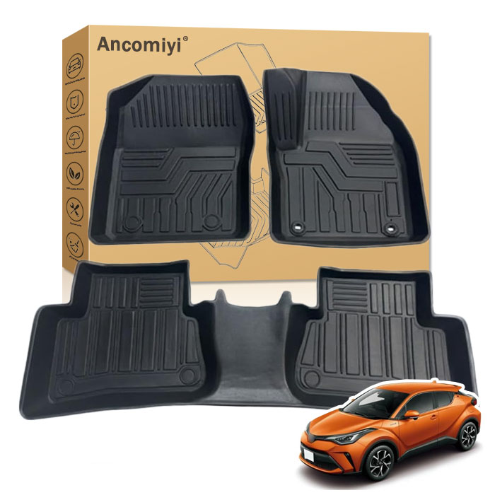 トヨタ C-HR 専用 フロアマット カーマット セカンドマット C-HR NGX10 NGX50 ZGX10 ZYX10 ガソリン専用(2016.12-2019.9) 専用設計 1-2列目マット 3D立体カーマット TPE素材 防水 防汚 防傷 アクセサリー カスタムパーツ 保護パーツ カー用品|Ancomiyi
