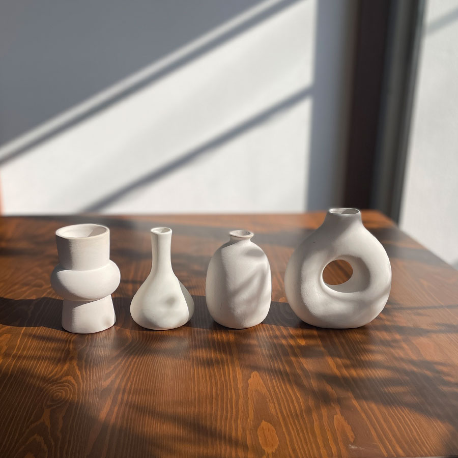 楽天市場】木製花瓶 白 茶 セット エアープランツ付き 詰合せ