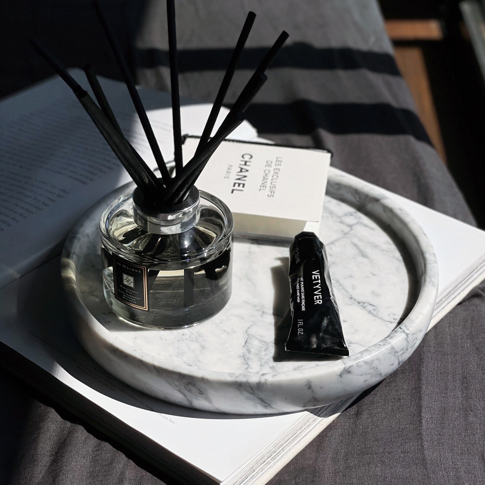 天然大理石ラウンドトレイ】大理石 トレイ 丸型 ラウンド マーブル