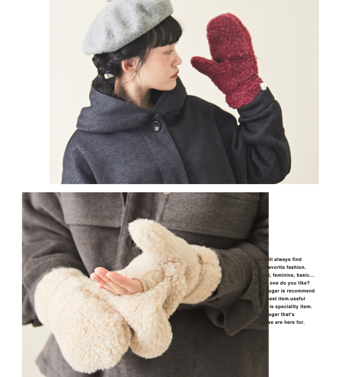 【楽天市場】手袋 / Sheep by the Sea (シープバイザシー) Woolen Glove HoodedMitten(5色