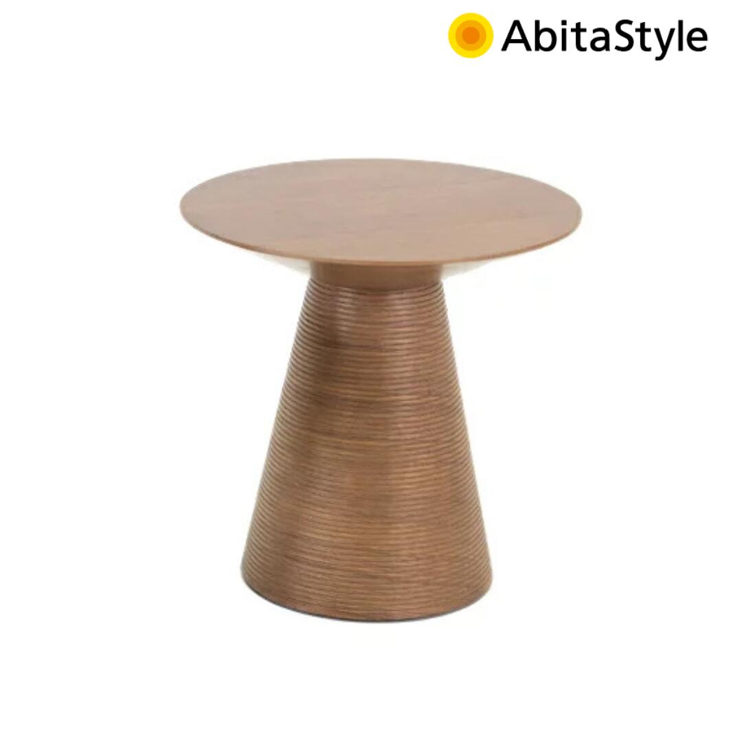AbitaStyle 木製ローテーブル 円形 サイドテーブル ラウンジ サロン 店舗什器 高級ウォールナット突板 MYT0605BR コーヒーテーブル ブラウン モダン カフェ