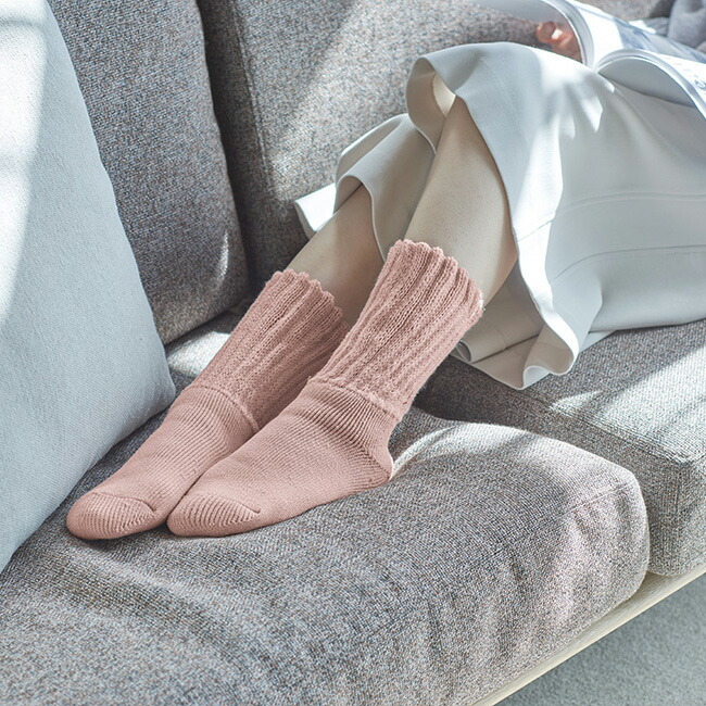 &ONDO 公式 サーモス】 [ミドル丈] 起毛であったかルームソックス