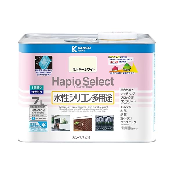 【貨物輸送無料】えの具 えの具 水溶性 つやあり ミルキー白いこと 7L 水溶性ケイ素樹脂多役立つこと 日本製 ハ