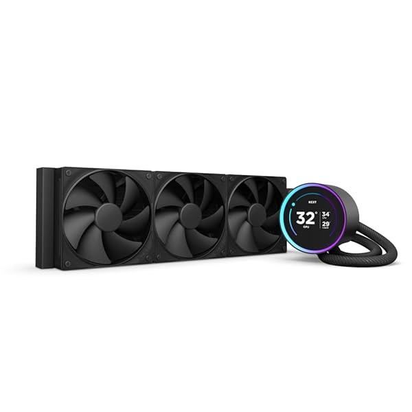 【貨物輸送無料】Kraken Elite 360 v2 Black 飾り気の無い水冷中央処理装置空調設備 RL-KN36E-B2 FN2381