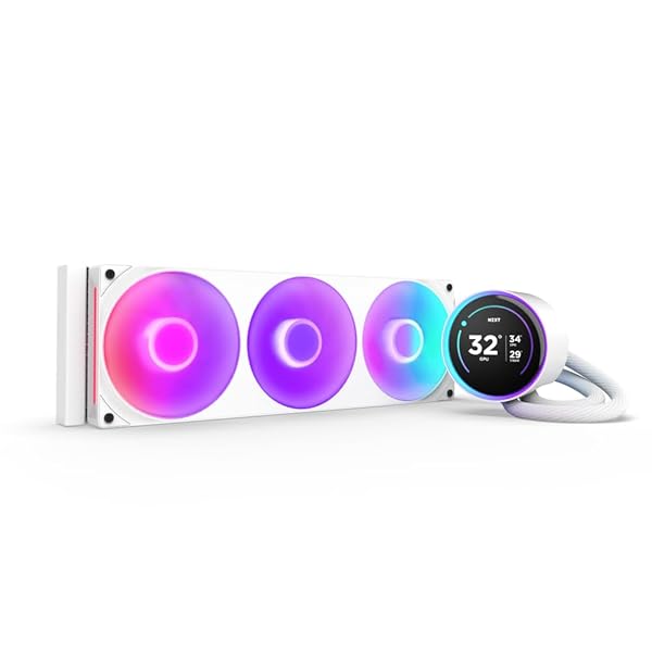 【貨物輸送無料】Kraken Elite 360 RGB v2 White 飾り気の無い水冷中央処理装置空調設備 RL-KR36E-W2 FN2387