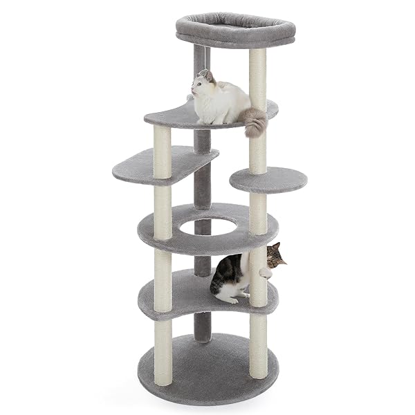 【貨物輸送無料】(ぺテぺラ) キャットタワー か細い 大型猫用 猫楼観 多頭飼い 今めかしい かわ