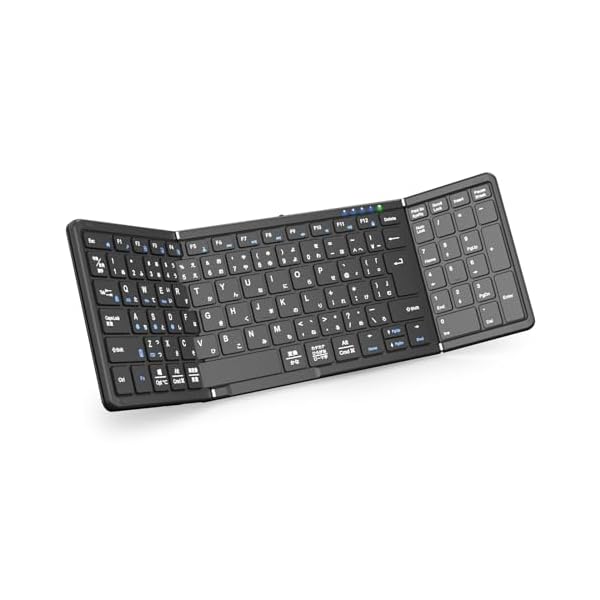 【貨物輸送無料】【最新型】 Bluetooth 鍵盤 折り畳み式 無線電話 テンキー付き添い人 日本語配
