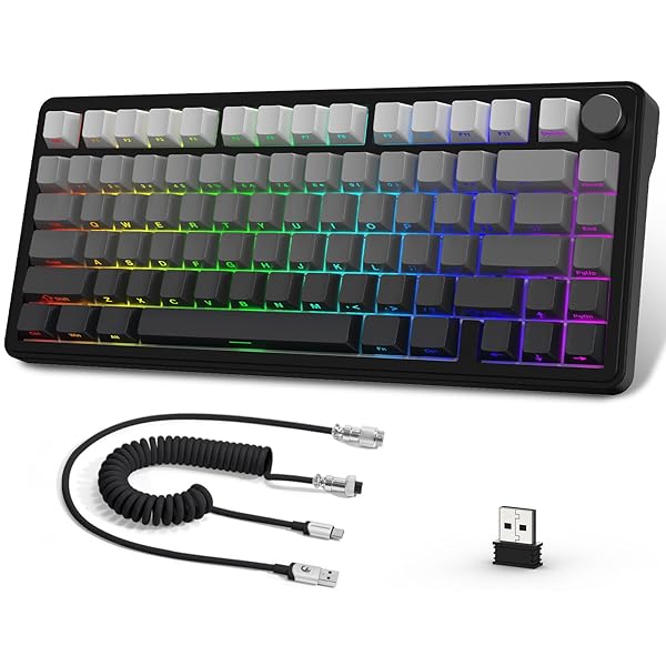 【貨物輸送無料】X85力学的鍵盤、ノッブ付き添い人75%ワイヤレスゲームキーボード、PBT側プリ