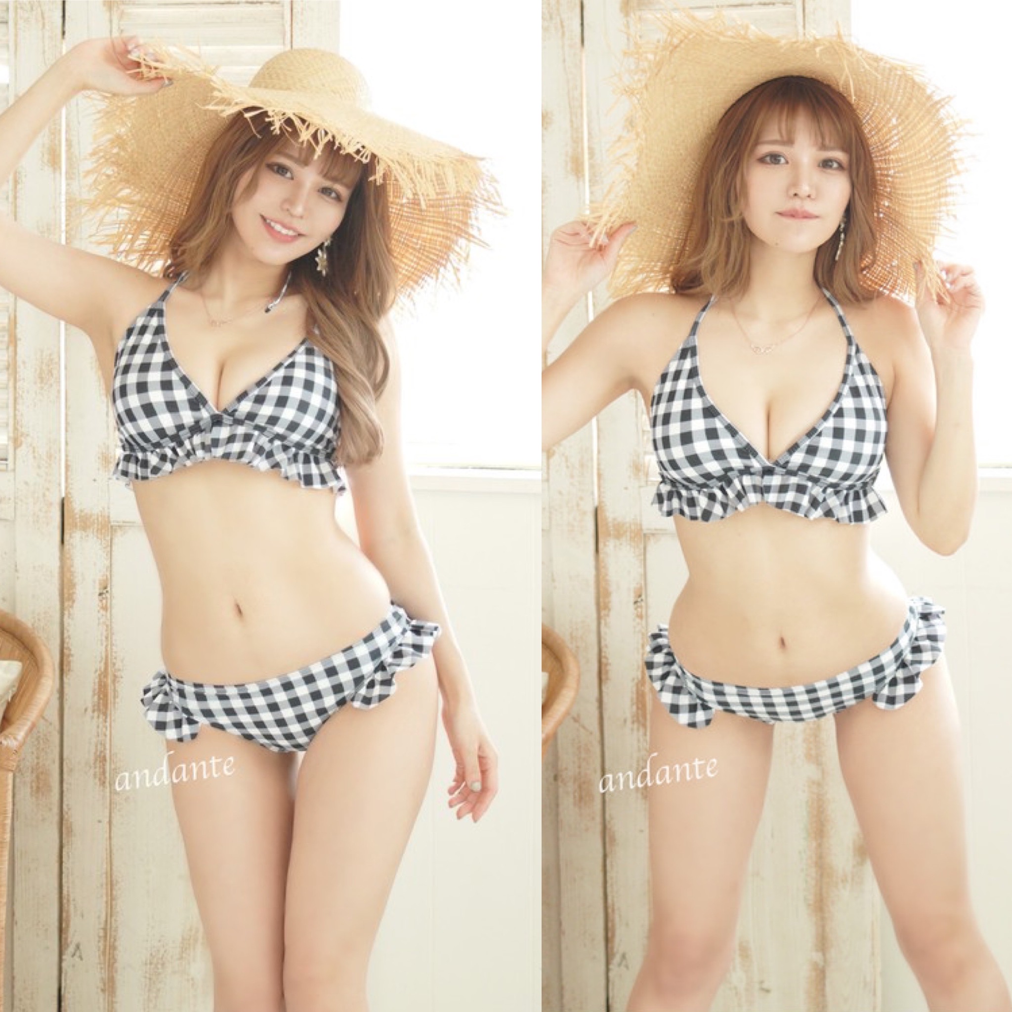 楽天市場】水着 ビキニ レディース セパレート ギンガムチェック 三角