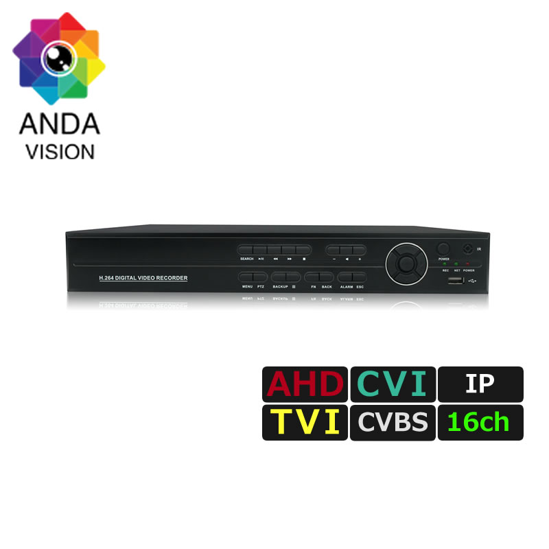 防犯写真機  リコーダー248万絵素相応う 16ch XVR 録画機 AHD/TVI/CVI/IP/CVBS 1080P（HDD2結核症） av-xvr2116mp