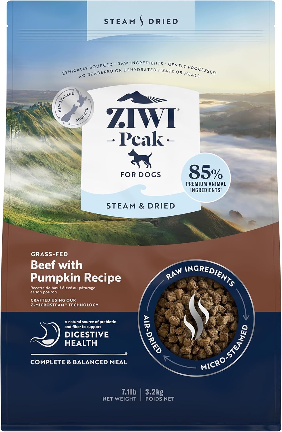 正規品 ジウィピーク ZIWI グラスフェッドビーフ with パンプキン レシピ 3.2kg ドッグフード スチーム&ドライ グラスフェッドビーフ with パンプキン レシピ 消化器官の健康維持をサポート ニュージーランド 賞味期限:2026年10月9日|ANDAZ店