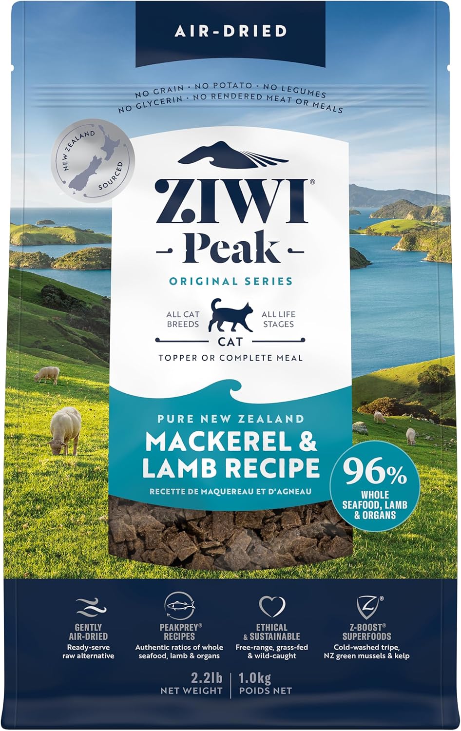 ZiwiPeak エアドライ・キャットフード マッカロー＆ラム 1kg 賞味期限：2027年1月8日