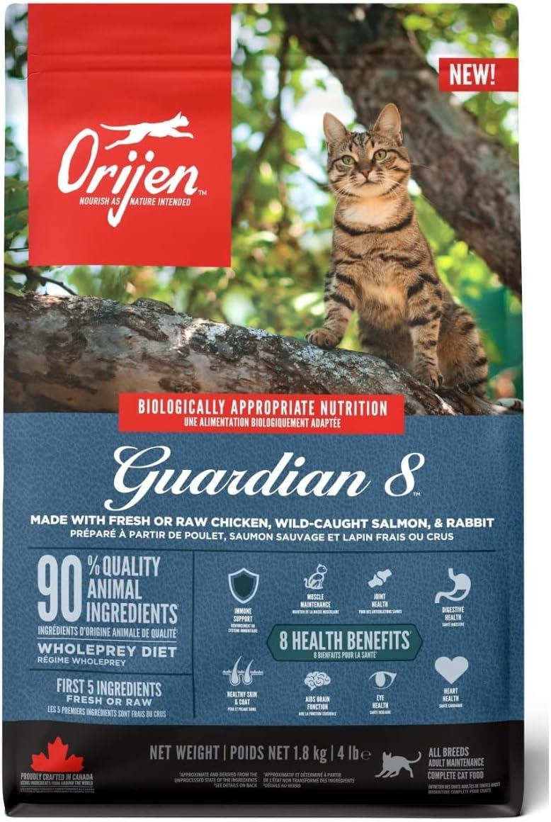 賞味期限：2026年07月20日 正規品 Orijen カナダ産 オリジン ガーディアン8 猫用 1.8kg プレミアムフード キャットフード ドライフード 総合栄養食 Guadian8 Cat