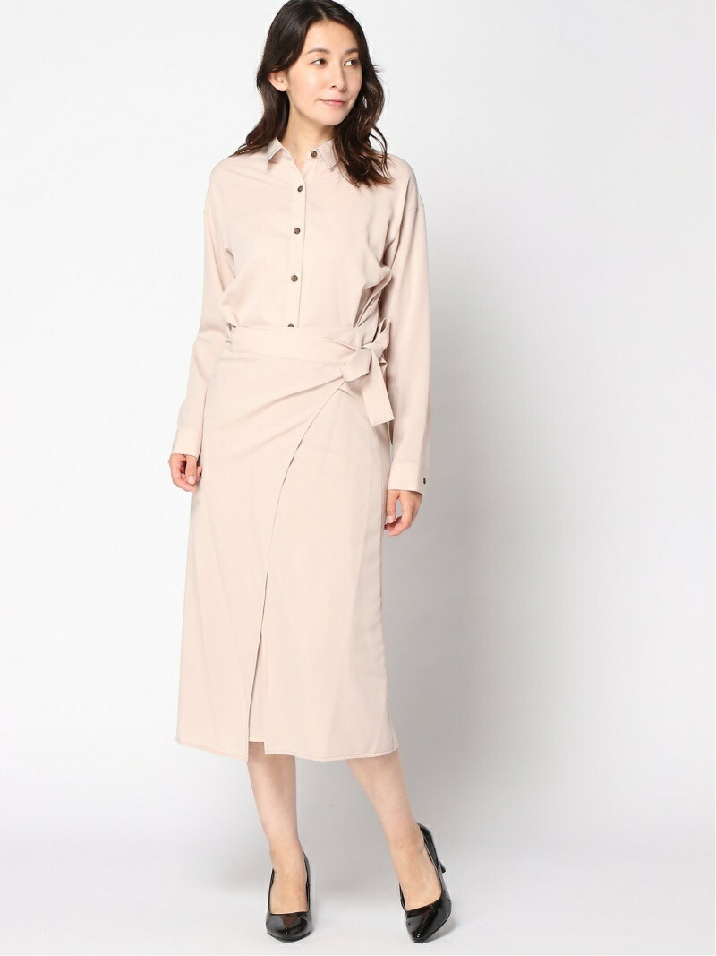 楽天市場 Rakuten Fashion Sale 62 Off ラップシャツop Andemiu アンデミュウ ワンピース シャツワンピース ベージュ Rba E Andemiu
