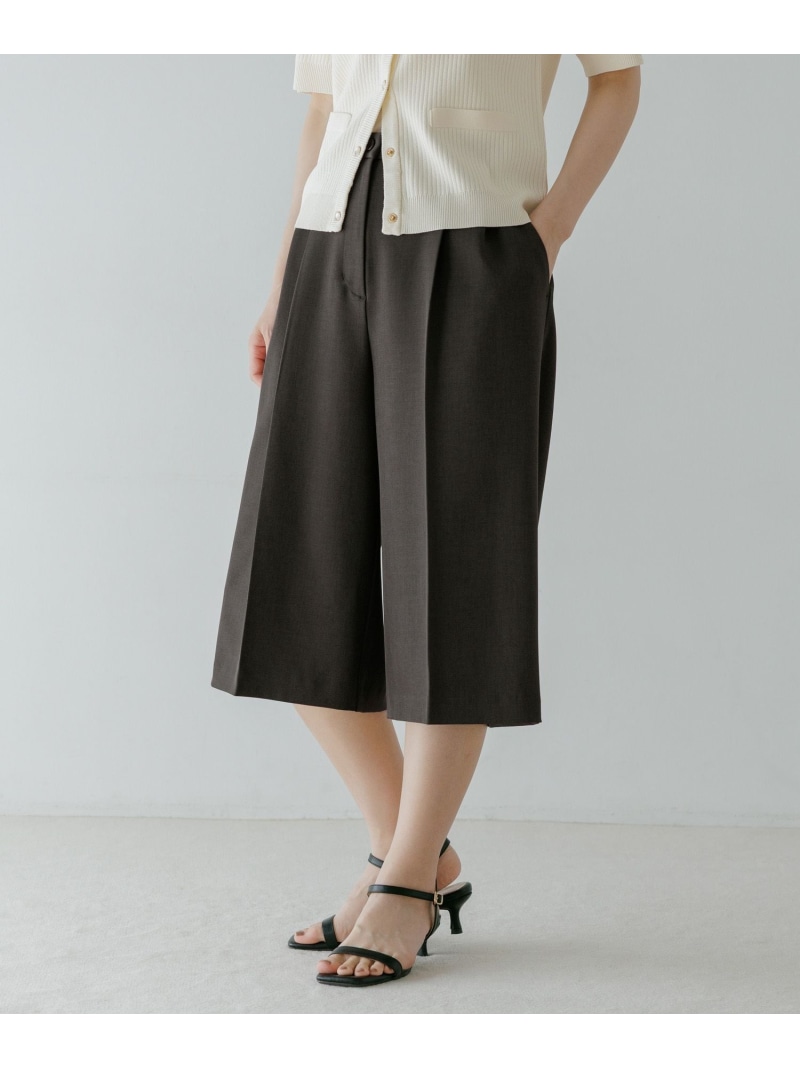 センタープレスミディパンツ Andemiu アンデミュウ パンツ その他のパンツ グレー ホワイト【送料無料】[ Fashion]