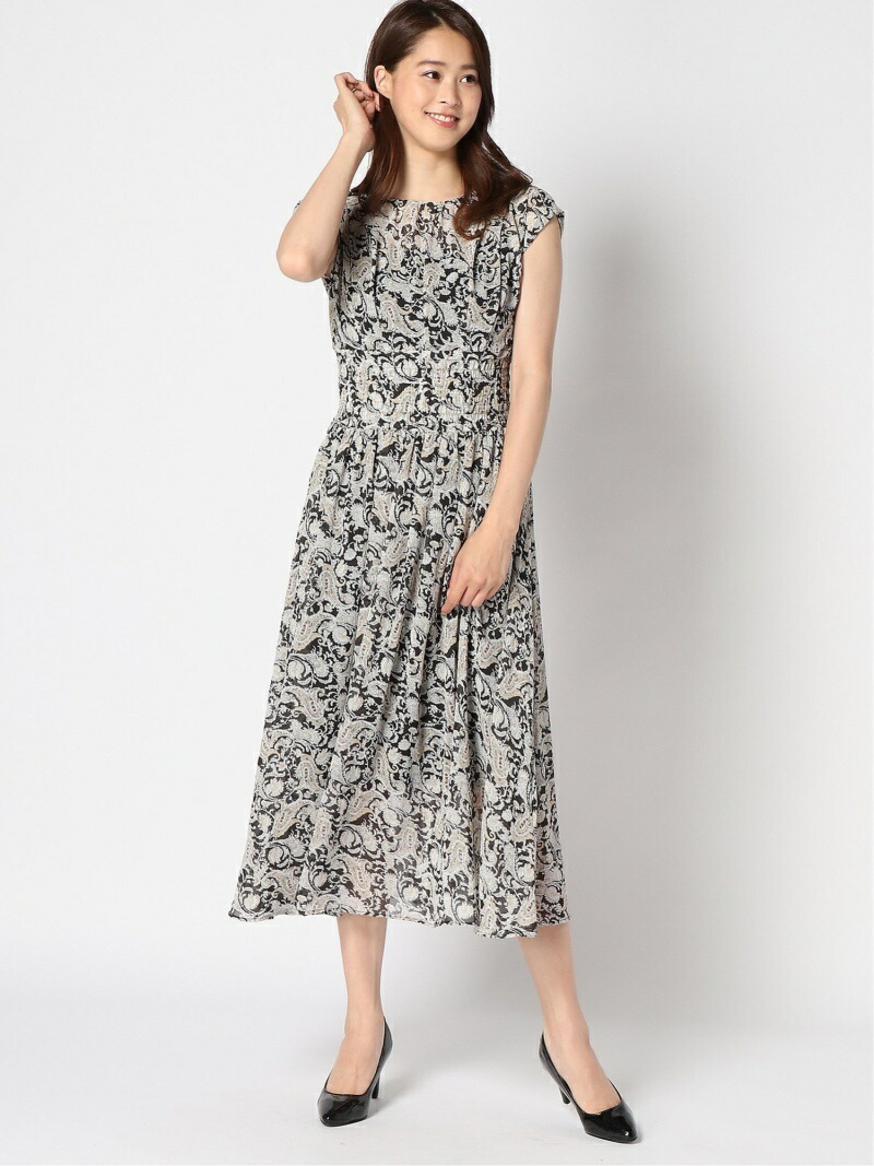 楽天市場 ペイズリーnsop Andemiu アンデミュウ ワンピース ノースリーブワンピース ブラック ベージュ 送料無料 Rakuten Fashion Andemiu