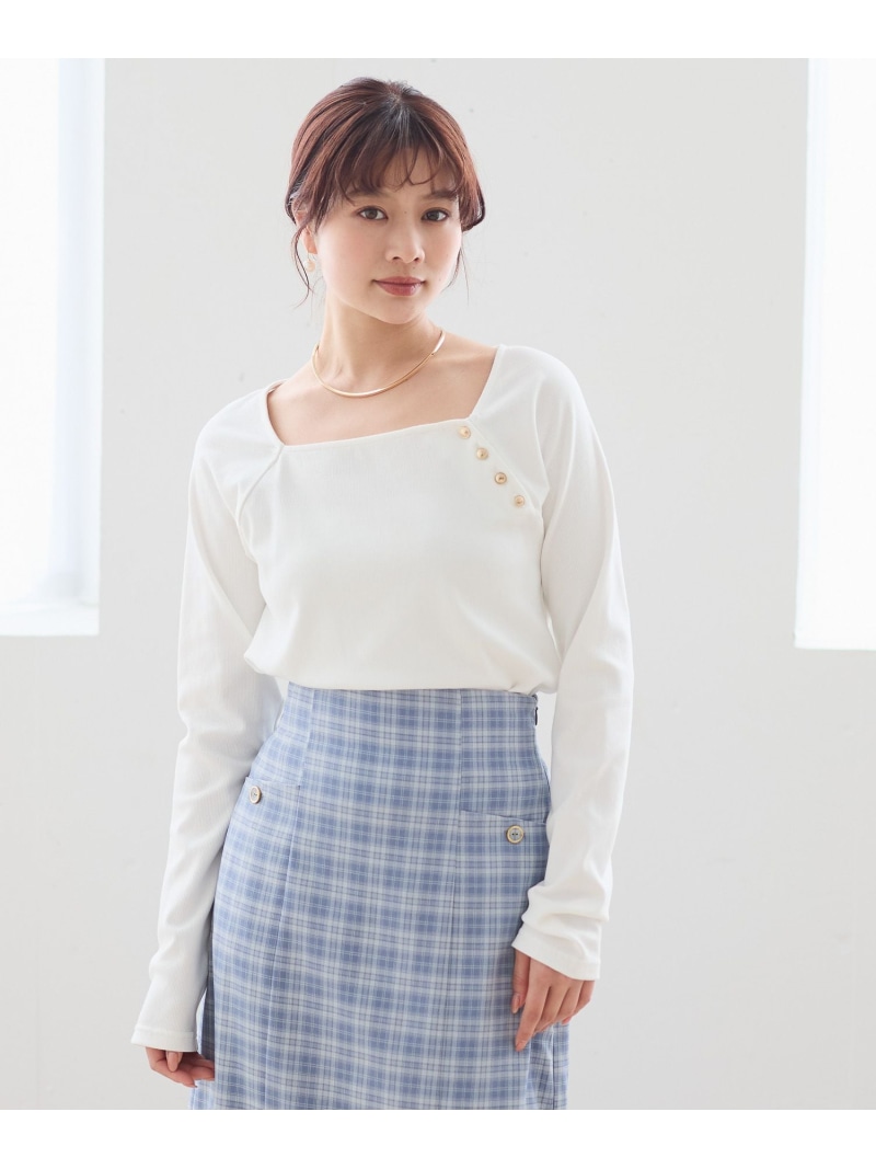 キリカエキンボタンカットソー Andemiu アンデミュウ トップス カットソー・Tシャツ ブラック イエロー ホワイト【送料無料】[ Fashion]