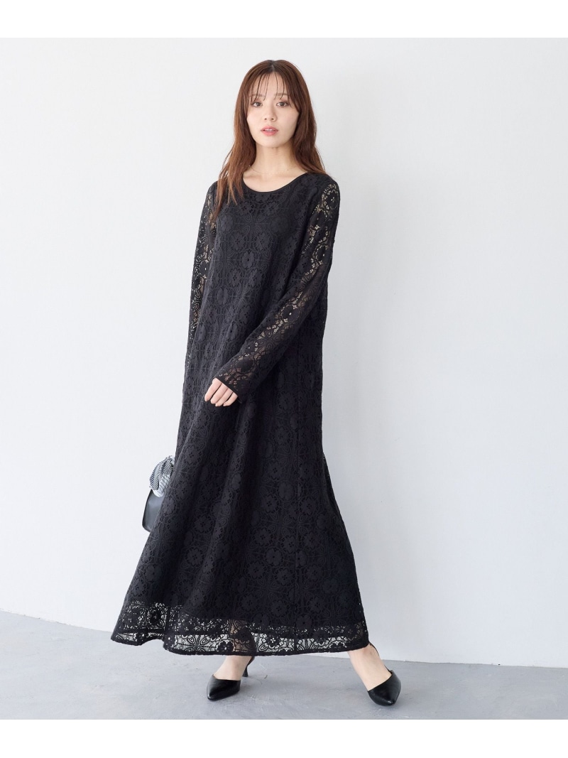 【SALE／33%OFF】レースワンピース Andemiu アンデミュウ ワンピース・ドレス ワンピース ブラック ホワイト【RBA_E】【送料無料】[ Fashion]｜Andemiu