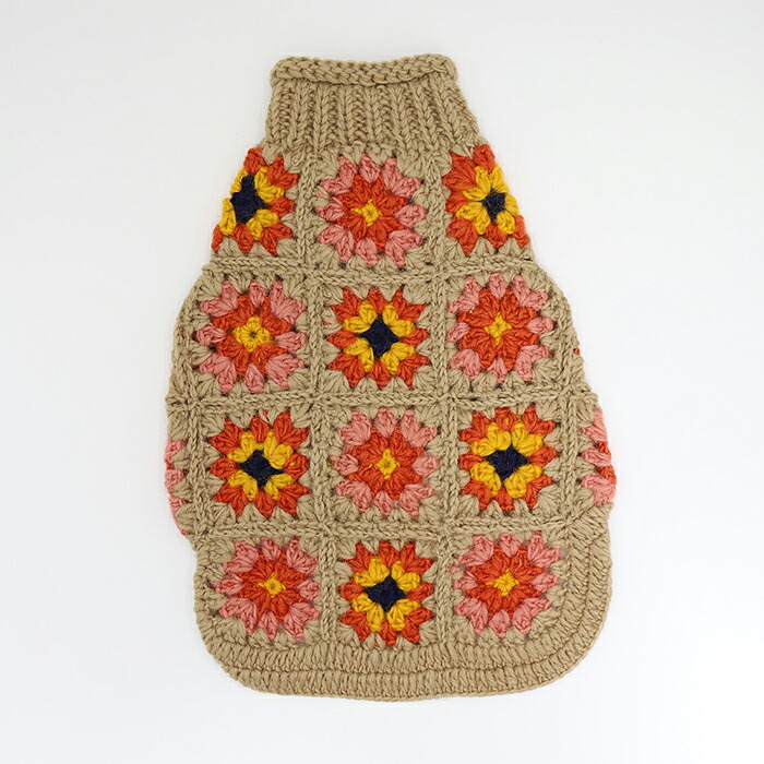 犬服 GEORGE｜ジョージ【Granny Patchwork Dog Sweater】 秋冬 犬の服 ワンコ服 愛玩動物服 ドッグウェア 小型犬 中型犬 大型犬 貨物輸送無料 今めかしい 愛くるしげ