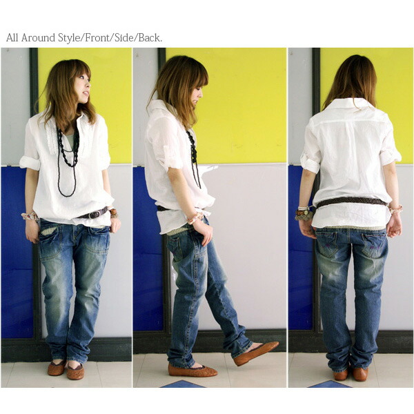 楽天市場 デニムパンツ レディース 大きいサイズ ヴィンテージ加工コットンレース付サルエルデニムパンツ M L Ll サルエルパンツ サルエル デニム ジーンズ ボーイフレンドデニム サルエルデニム あす楽 メール便不可 アンドイット And It